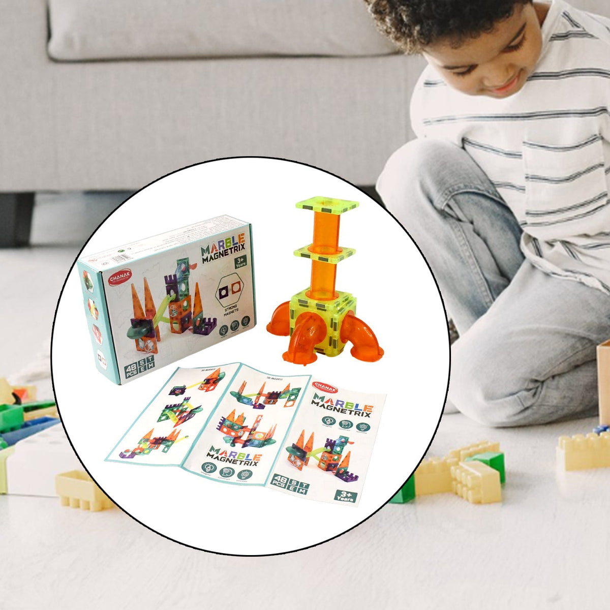Magnetic Marble Run Building Set