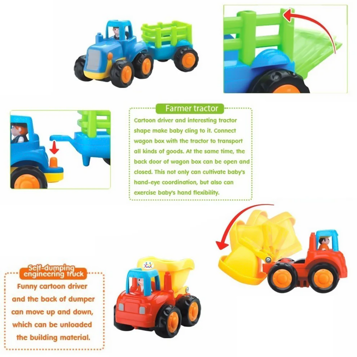 Construction Vehicle Set – 4 Mini Trucks