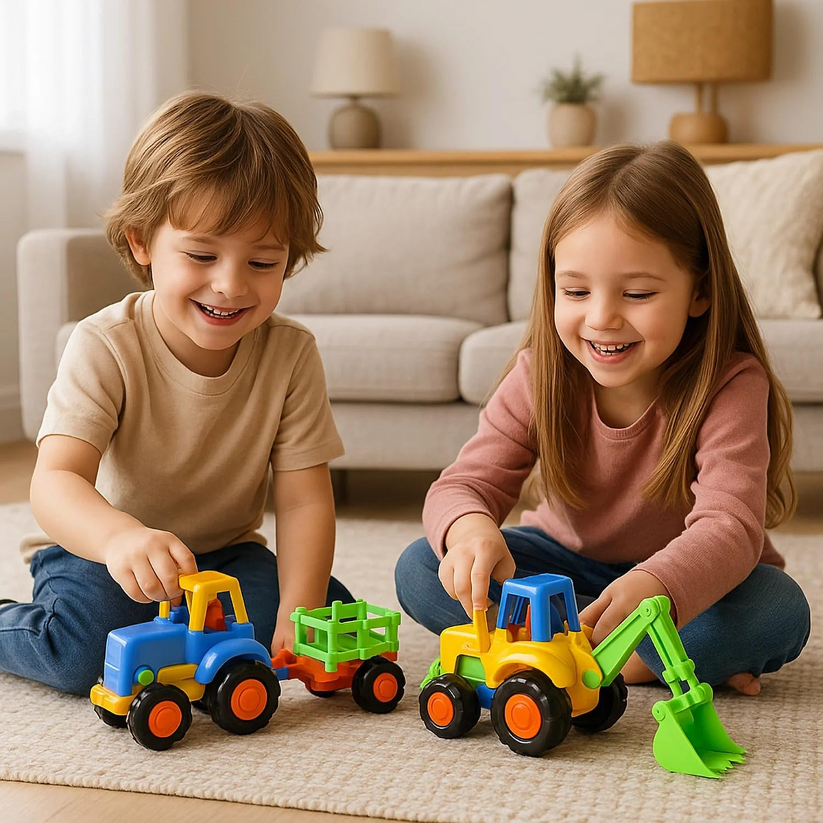 Construction Vehicle Set – 4 Mini Trucks
