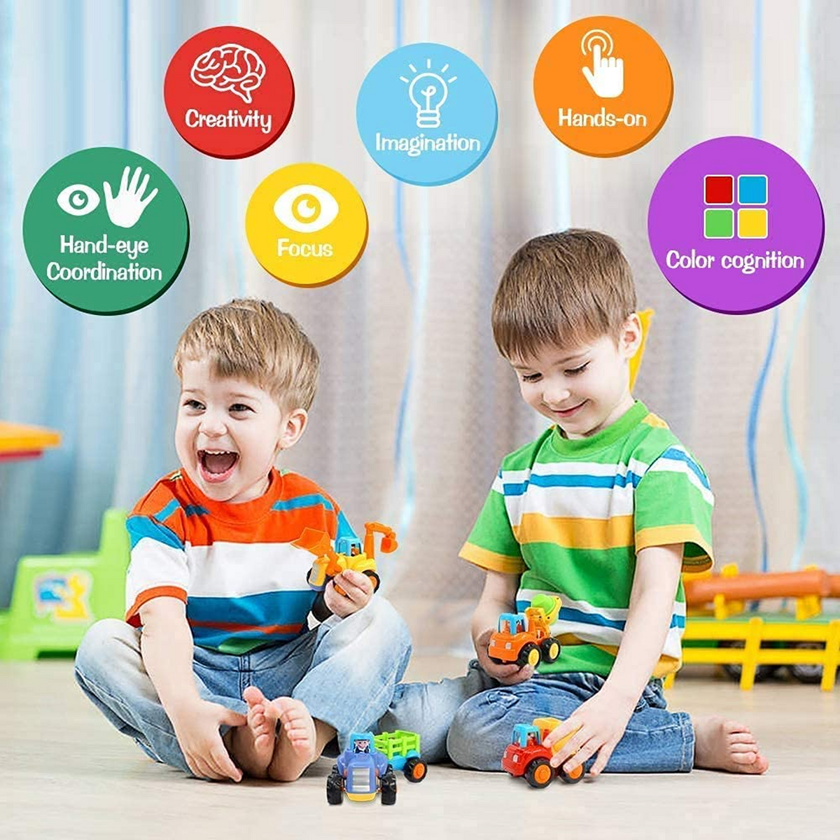 Construction Vehicle Set – 4 Mini Trucks