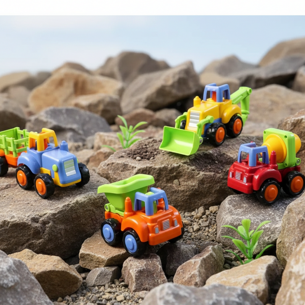 Construction Vehicle Set – 4 Mini Trucks