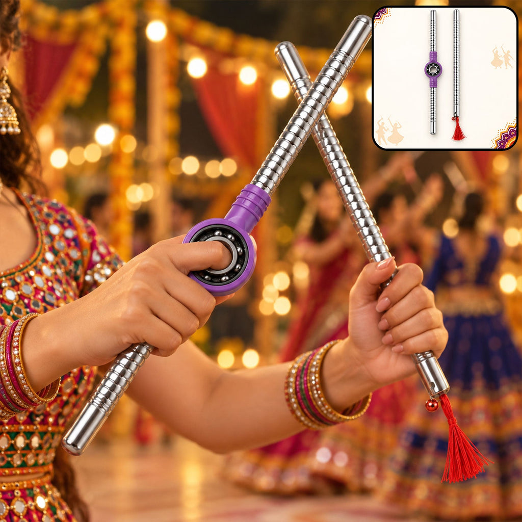 Steel Dandiya Sticks with Tassels (1 Pair)