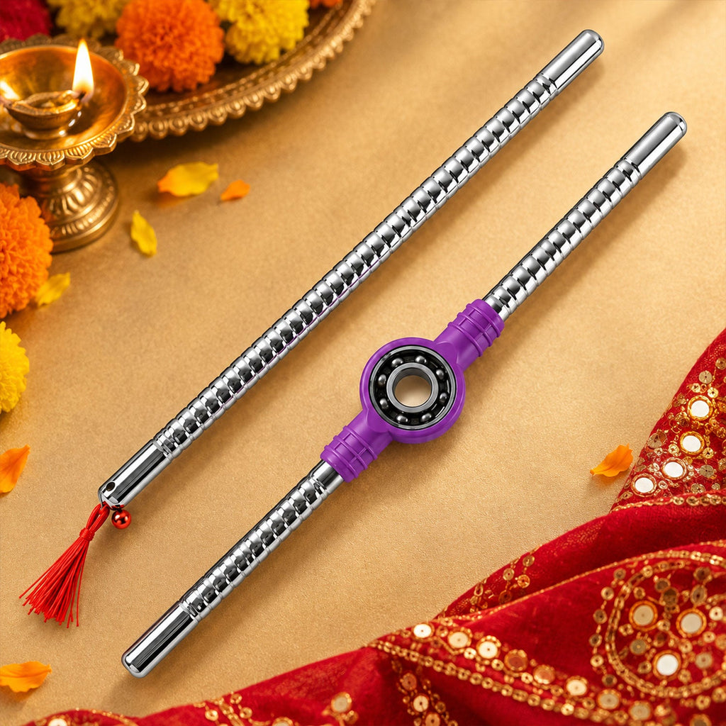 Steel Dandiya Sticks with Tassels (1 Pair)