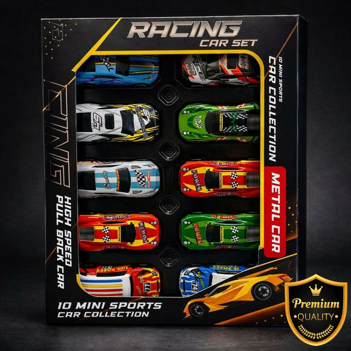 Metal Pull-Back Racing Cars (10-Piece Set)