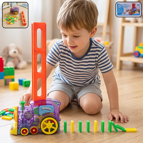 Automatic Domino Train with Light & Music