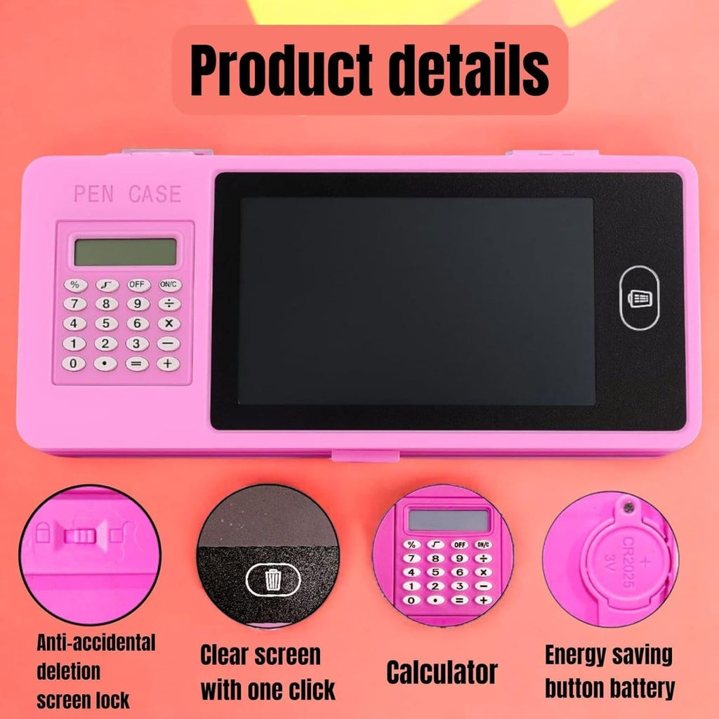 LCD Writing Tablet Pencil Box with Calculator