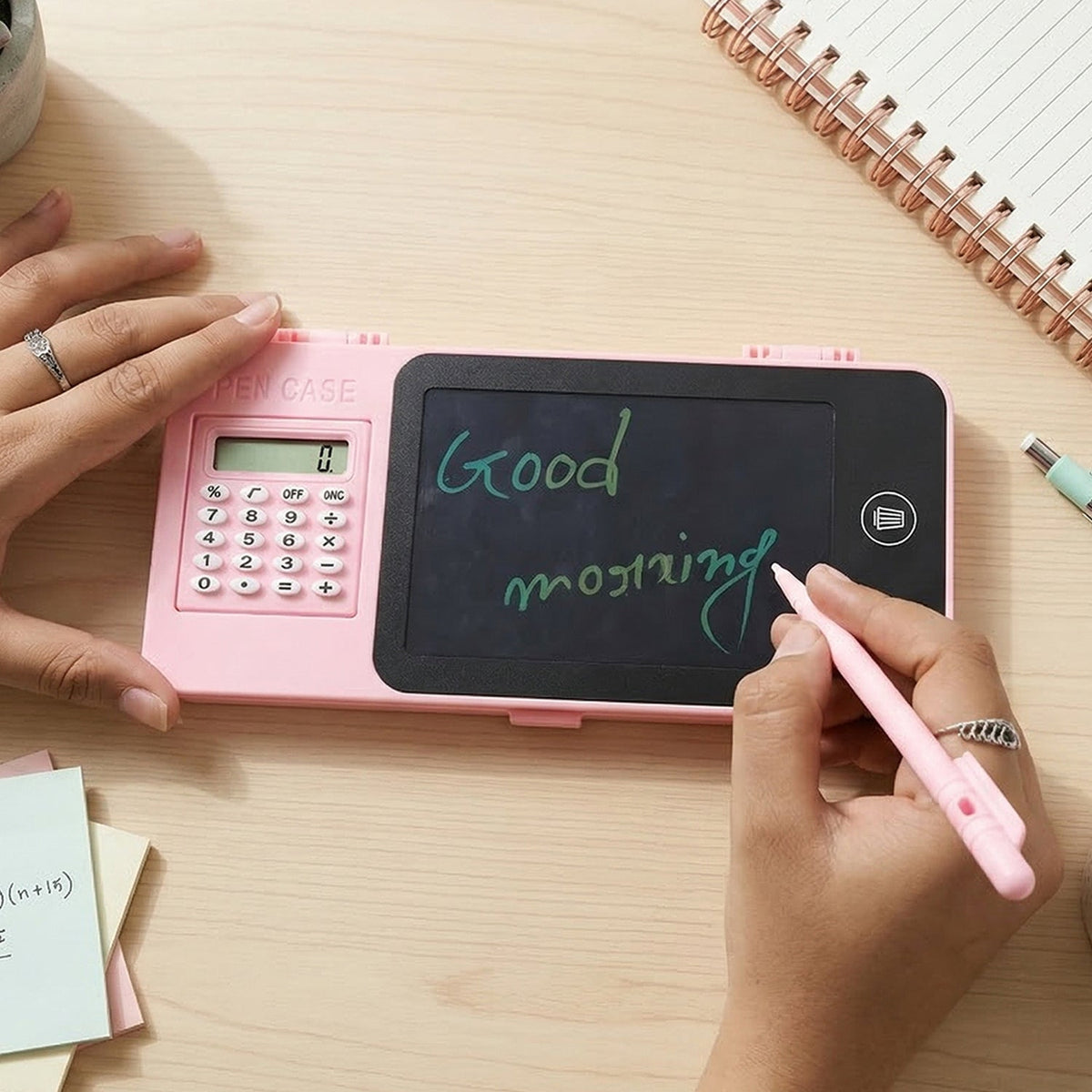 LCD Writing Tablet Pencil Box with Calculator