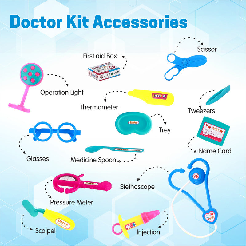 Kids Doctor Play Kit with Carry Case (15 Tools)
