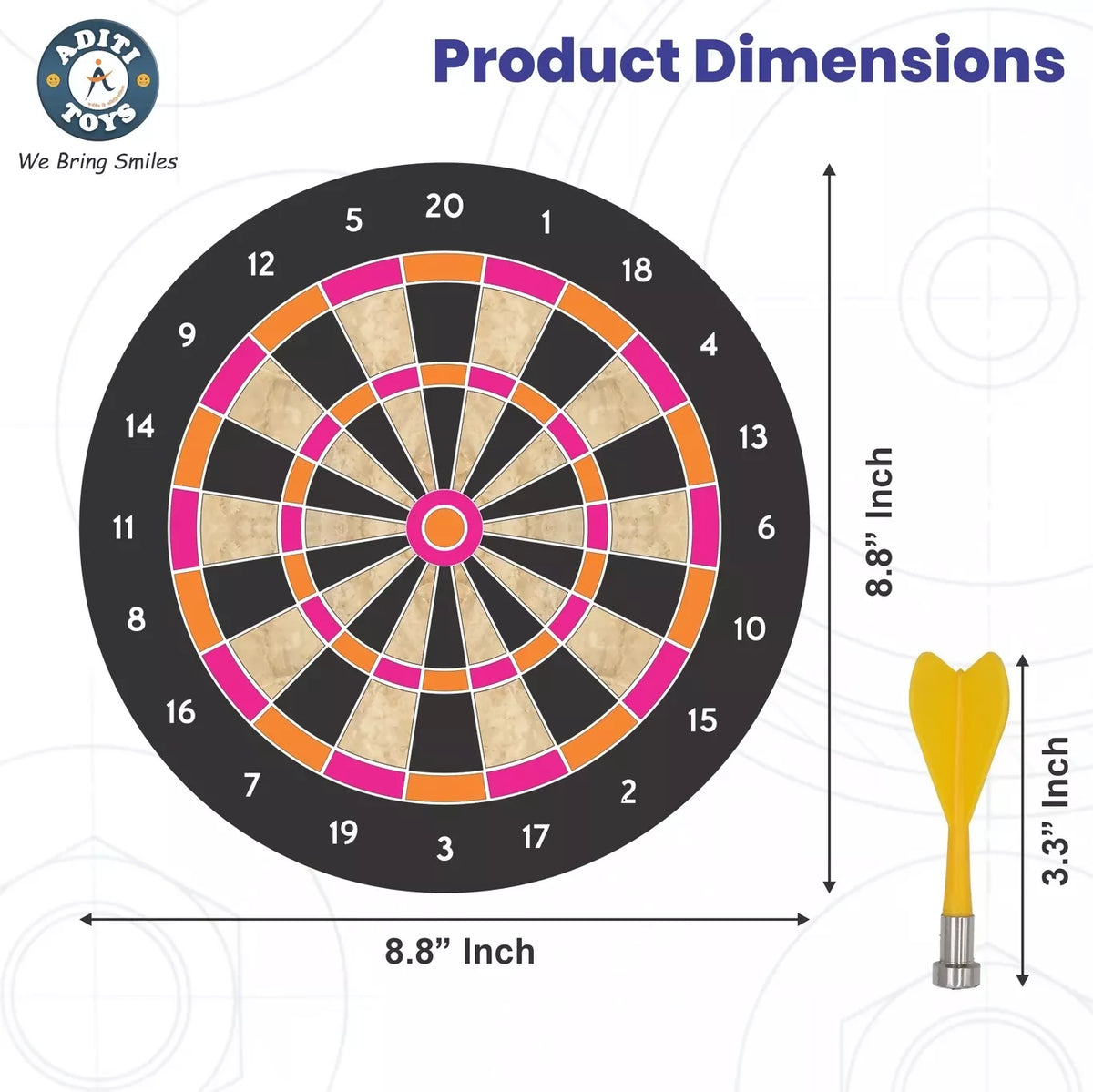 Magnetic Dartboard with 6 Darts