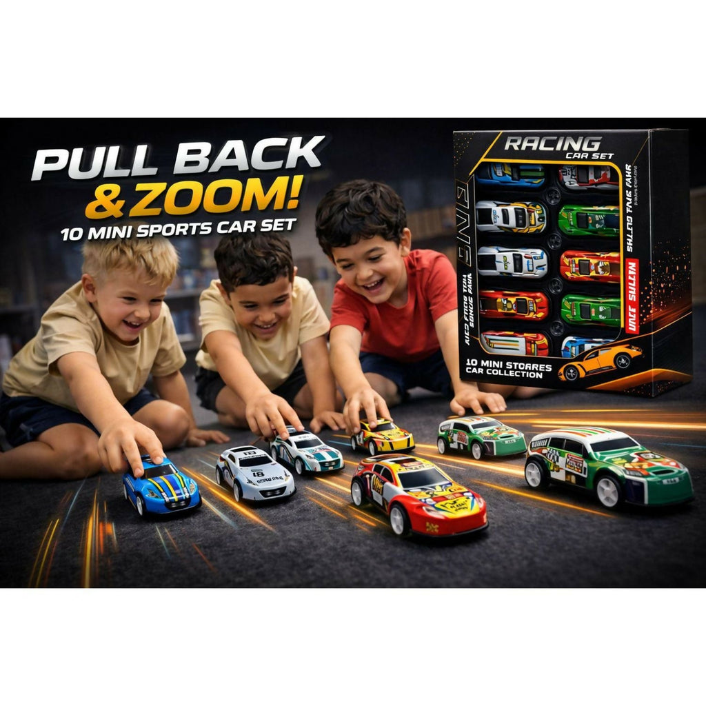 Metal Pull-Back Racing Cars (10-Piece Set)
