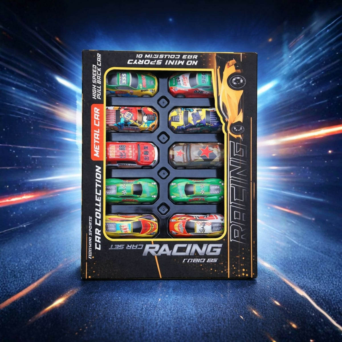 Metal Pull-Back Racing Cars (10-Piece Set)