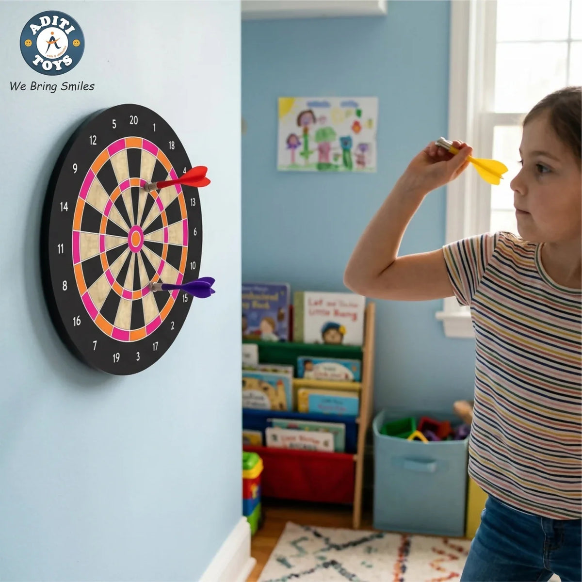 Magnetic Dartboard with 6 Darts