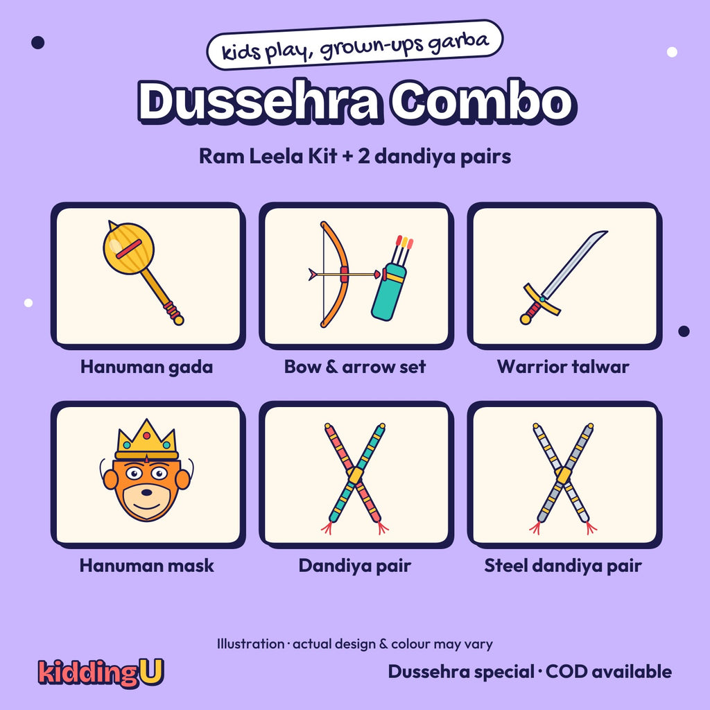 Dussehra Family Combo (Ram Leela Kit + 2 Dandiya Pairs)