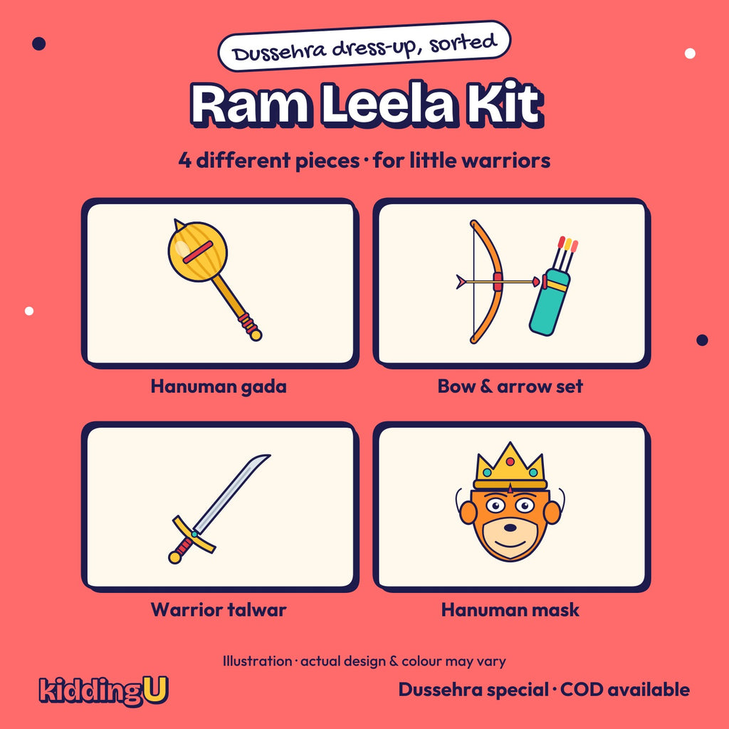 Dussehra Family Combo (Ram Leela Kit + 2 Dandiya Pairs)