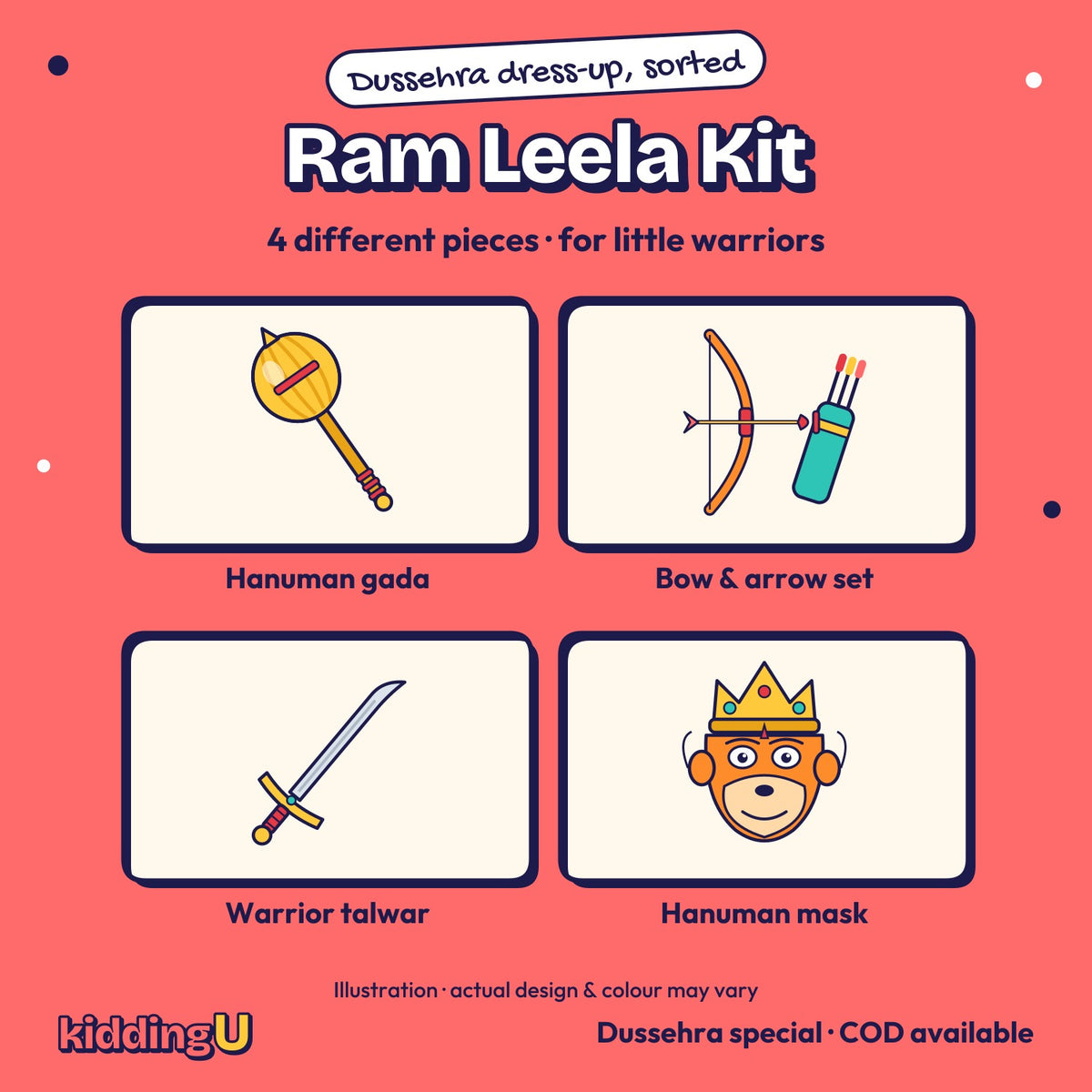 Dussehra Family Combo (Ram Leela Kit + 2 Dandiya Pairs)