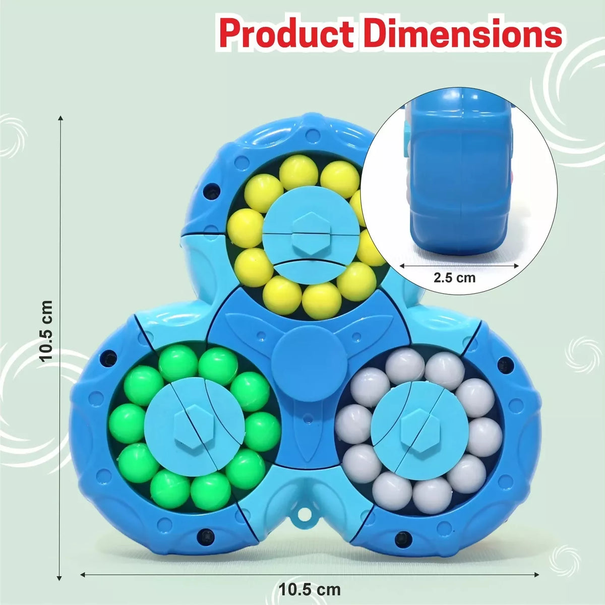 3-Wheel Spinning Bead Puzzle