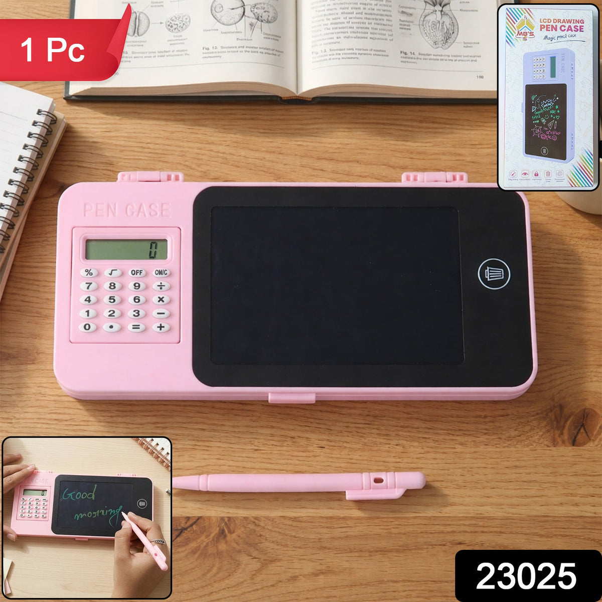 LCD Writing Tablet Pencil Box with Calculator